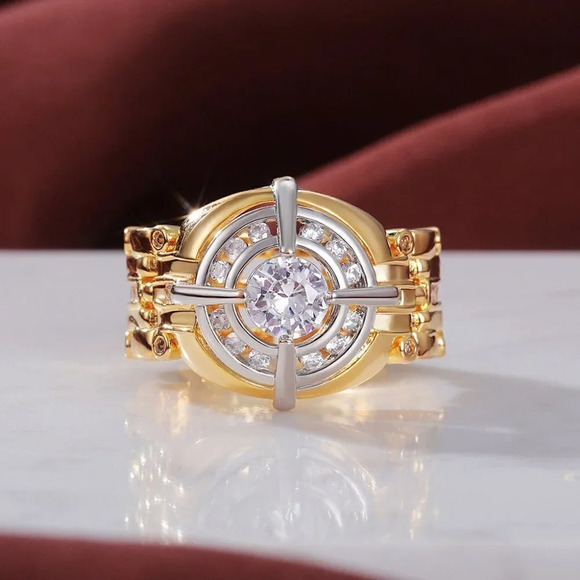 💞Shiny Advanced Zircon Watch Dial Fashion Tops Luxury Ring for Man,MARR9062 - Picture 4 of 6